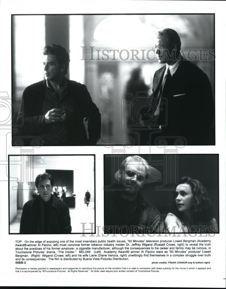 Undated Press Photo Al Pacino Russell Crowe Diane Venora star in The Insider- Historic Images