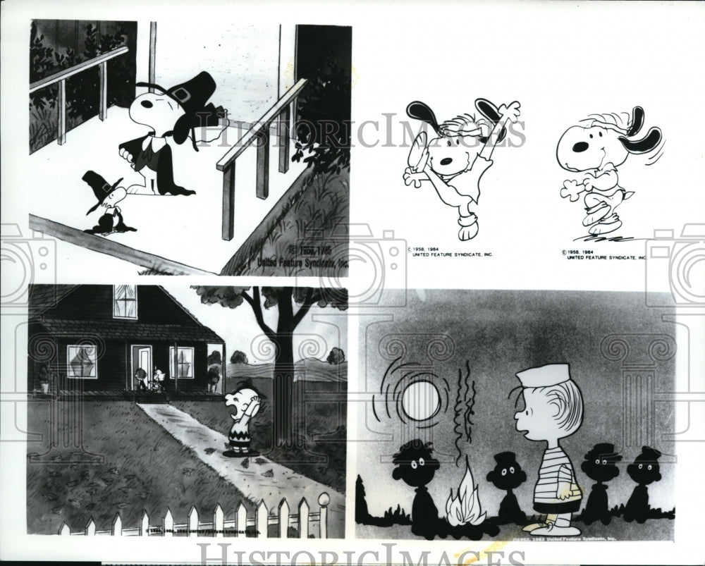 1985 Press Photo Woodstock Snoopy Charlie Brown Linus in 20th Anniversary- Historic Images