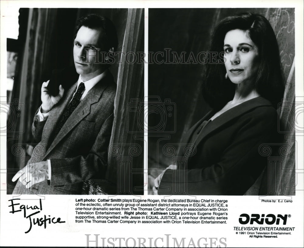 Press Photo Cotter Smith and Kathleen Lloyd star in Orion&#39;s Equal Justice- Historic Images