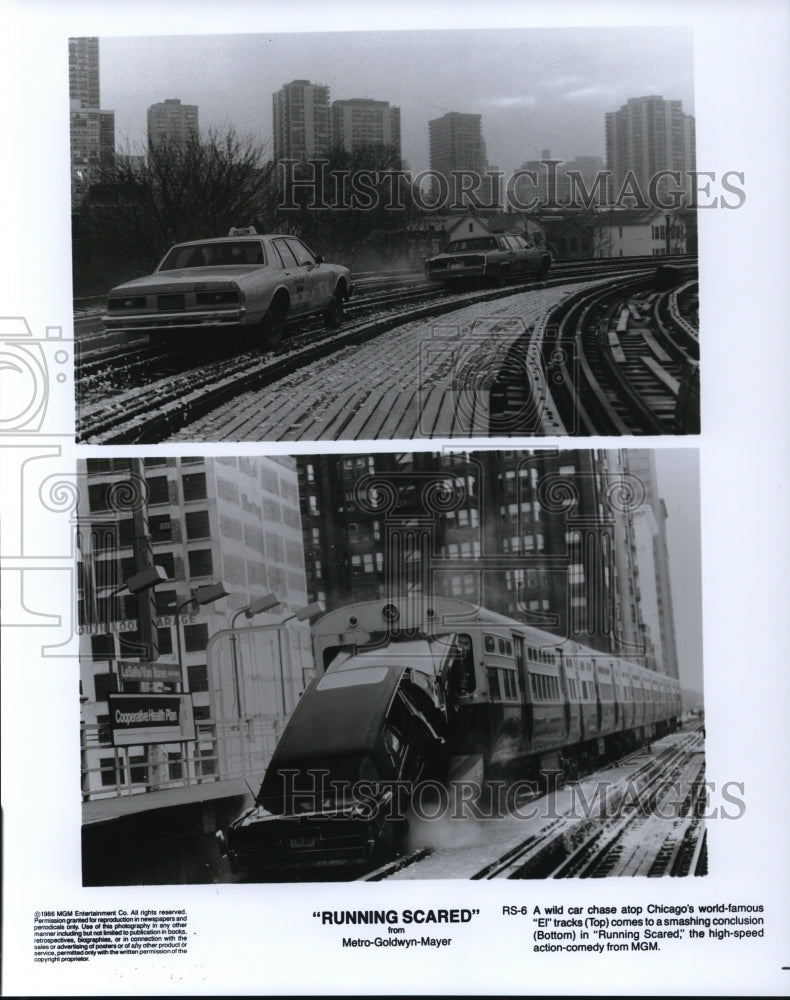 1986 Press Photo Car Chase scene from Running Scared movie film - cvp40779- Historic Images