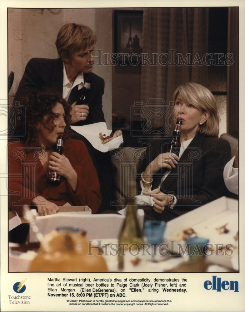 Undated Press Photo Martha Stewart Ellen DeGeneres Joely Fisher in "Ellen"- Historic Images
