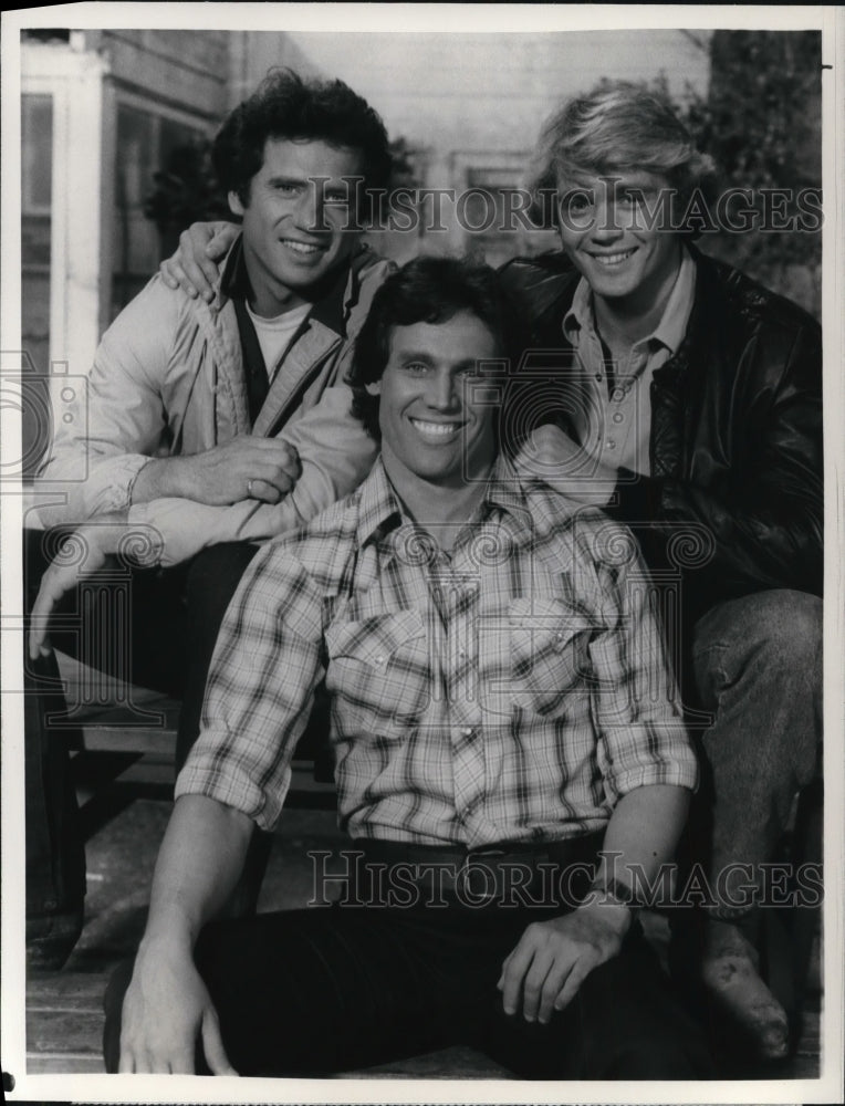 1983 Press Photo Tom Wopat Randy Hamilton and John Schneider in Dukes of Hazzard- Historic Images