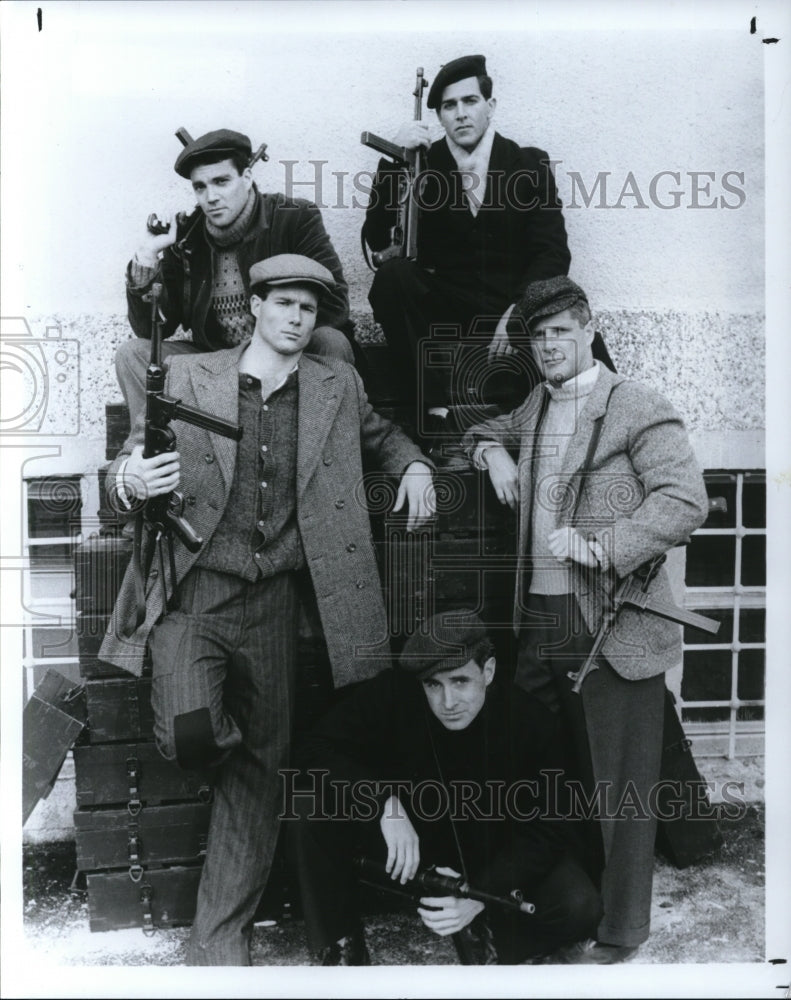 1988 Press Photo John Slattery, John Bradley & Cast of Dirty Dozen The Series- Historic Images