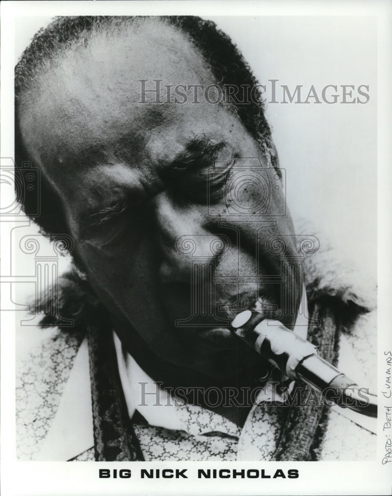 1986 Press Photo Big Nick Nicholas American Jazz Saxophonist and Singer- Historic Images