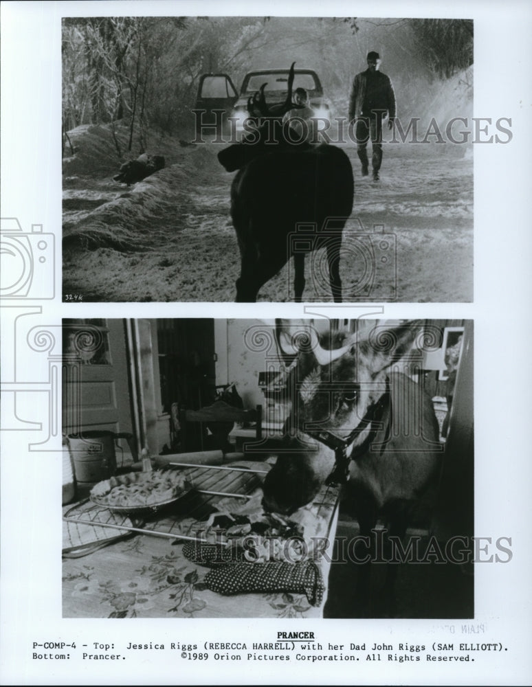 1989 Press Photo Sam Elliott Rebecca Harrell in Prancer - cvp41389- Historic Images
