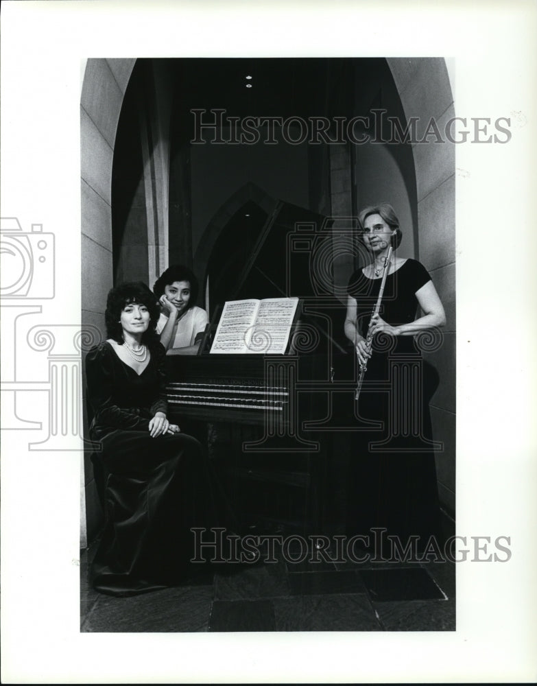 1985 Press Photo Janina Kuzma, Noriko Fujii, Barbara Peterson of Trio Bariano- Historic Images