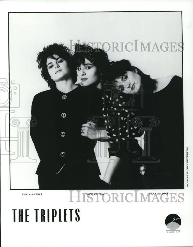1986 Press Photo Sylvia, Diane, and Vickey Villegas of The Triplets - cvp41417- Historic Images