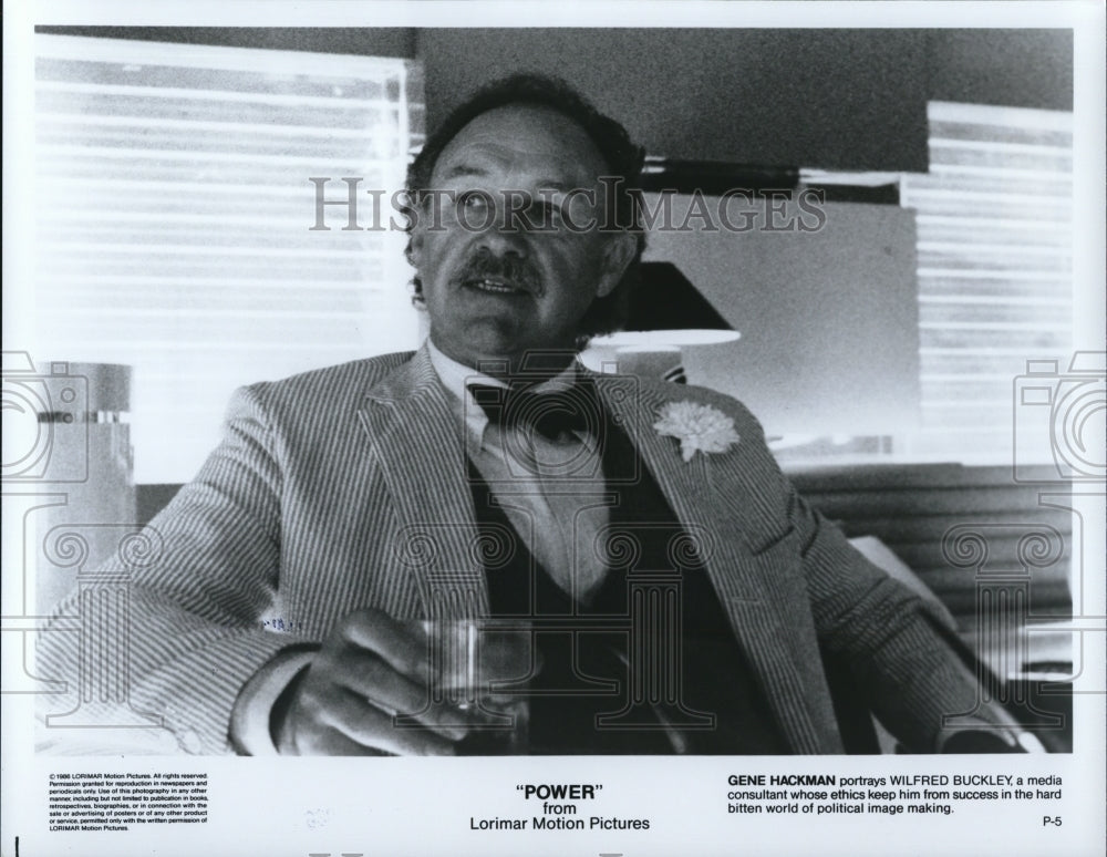 1986 Press Photo Gene Hackman in Power - cvp41809- Historic Images