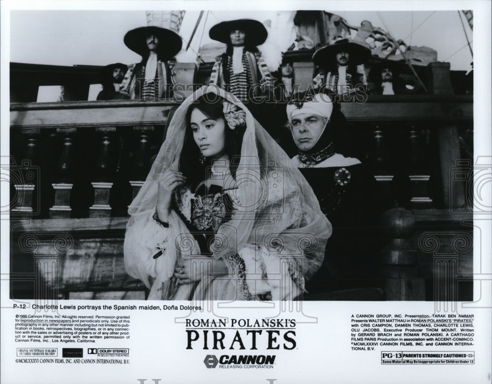 1986 Press Photo Charlotte Lewis in Pirates- Historic Images