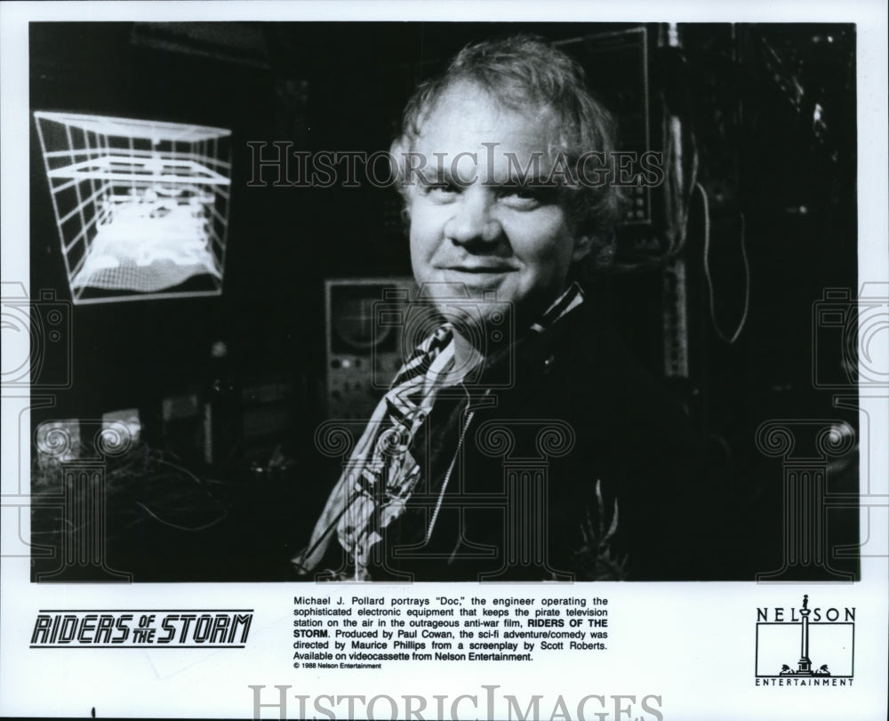 1988 Press Photo Michael J. Pollard stars as Doc in Riders of the Storm- Historic Images