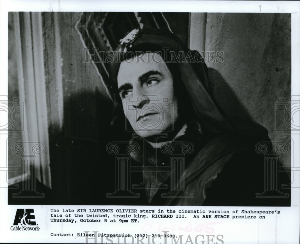 1989 Press Photo Sir Laurence Olivier stars in Richard III movie film- Historic Images