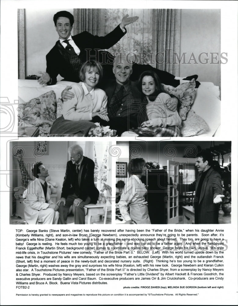 1995 Press Photo Steve Martin George Newbern Diane Keaton Kimberly Williams- Historic Images