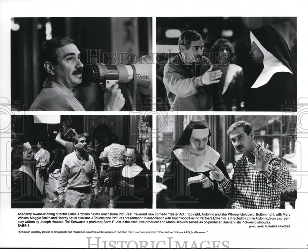Undated Press Photo Emile Ardolino directs Whoopi Goldberg and Mary Wickes- Historic Images
