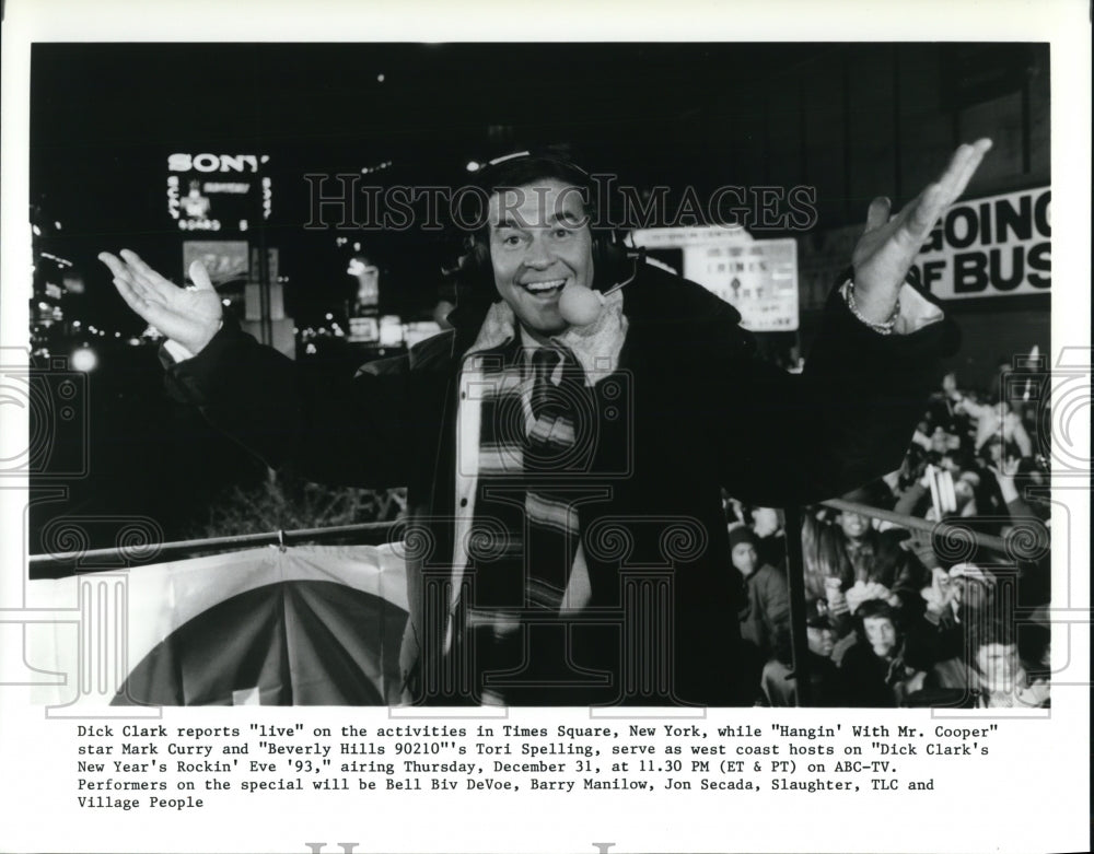 1993 Press Photo Dick Clark New Years Rockin&#39; Eve - cvp43152- Historic Images