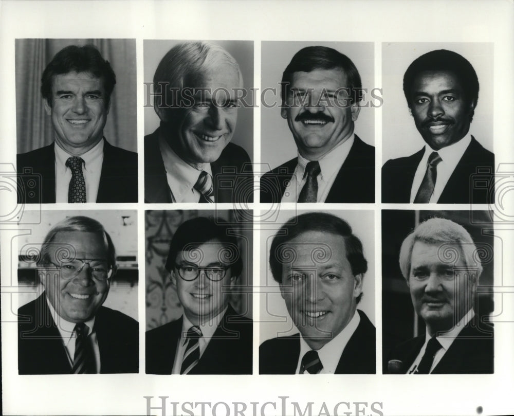 Press Photo Sportscasters Tom Brookshier, Jack Buck, Dan Dierdorf, Jim Hill- Historic Images