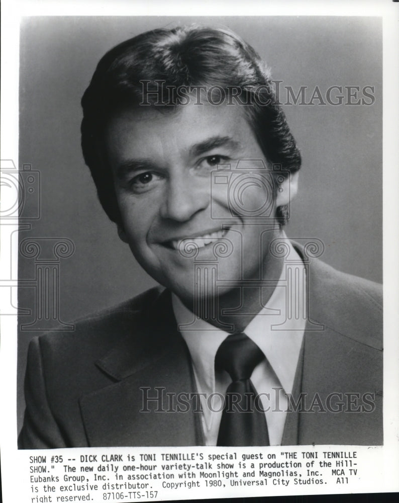 1980 Press Photo Dick Clark On The Toni Tenelle Show - cvp43597- Historic Images