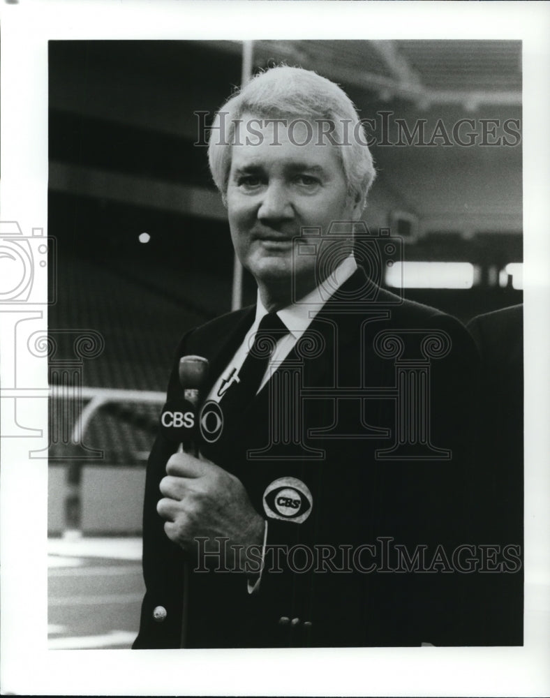 1986 Press Photo Pat Summerall Broadcaster Sportscaster for CBS Sports- Historic Images