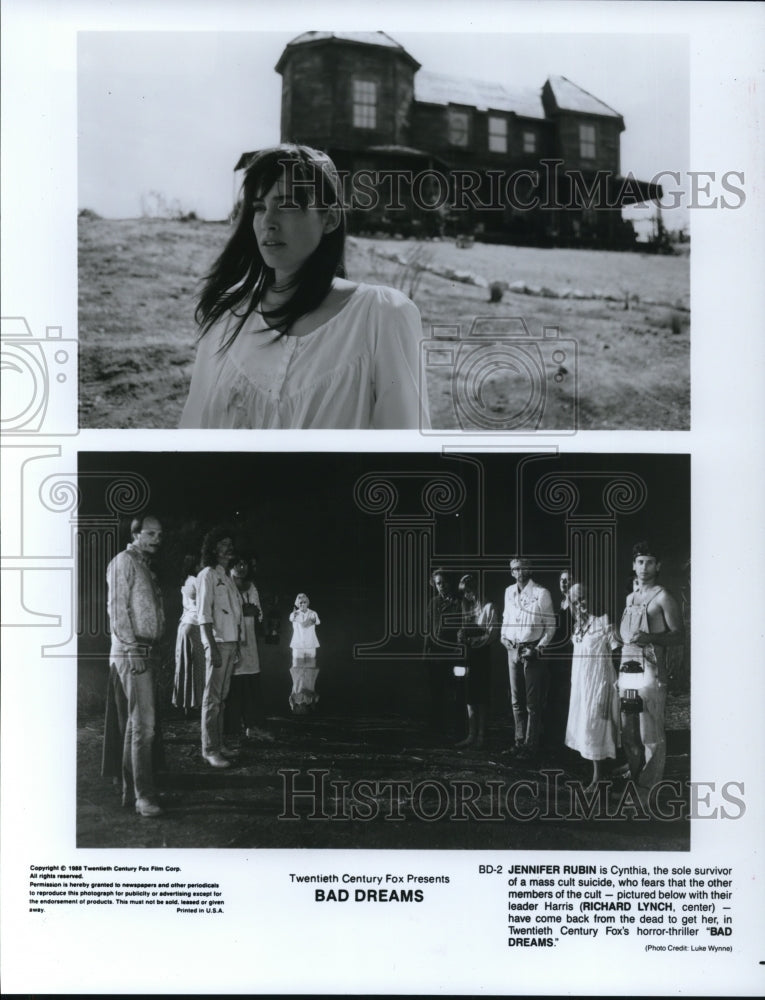1988 Press Photo Jennifer Rubin and Richard Lynch star in Bad Dreams - cvp44177- Historic Images