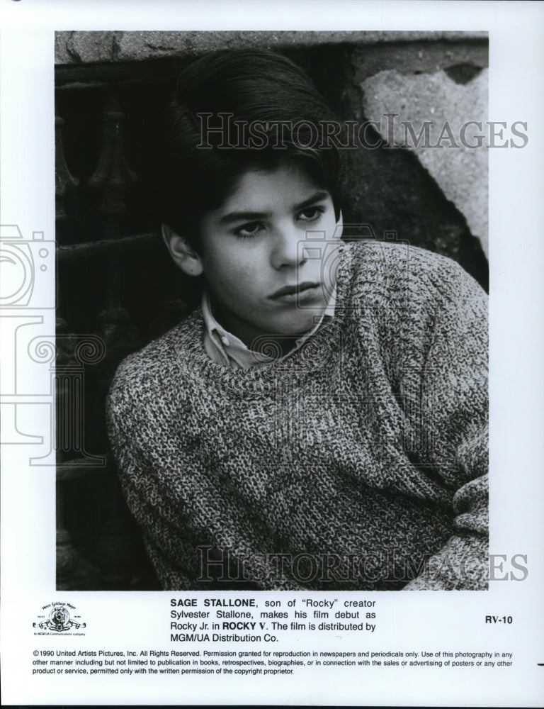 1991 Press Photo Sage Stallone stars as Rocky Jr. in Rocky V - cvp44256- Historic Images