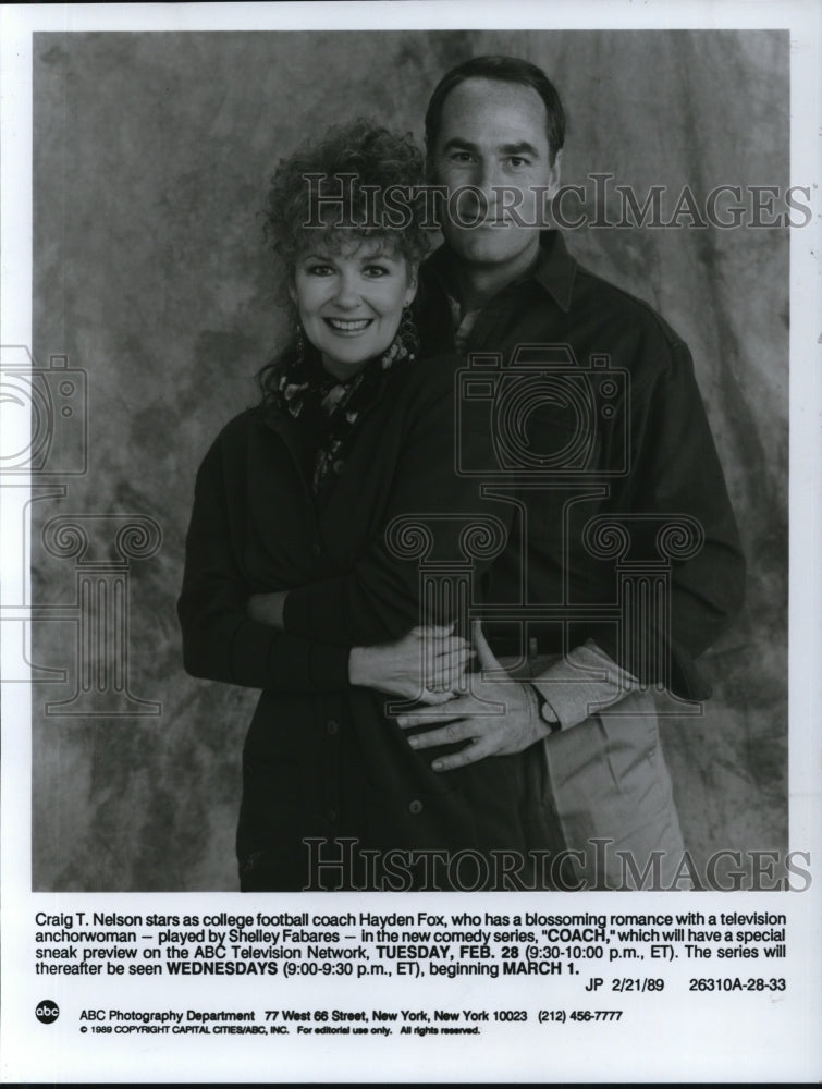 1989 Press Photo Craig T. Nelson and Shelley Fabares in &quot;Coach&quot; - cvp44406- Historic Images