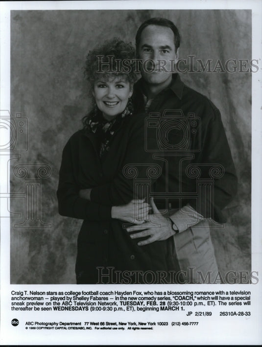 1989 Press Photo Craig T. Nelson and Shelley Fabares in "Coach" - cvp44406- Historic Images