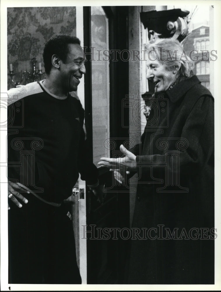 1986 Press Photo Bill Cosby and Danny Kaye star on The Cosby Show - cvp44676- Historic Images