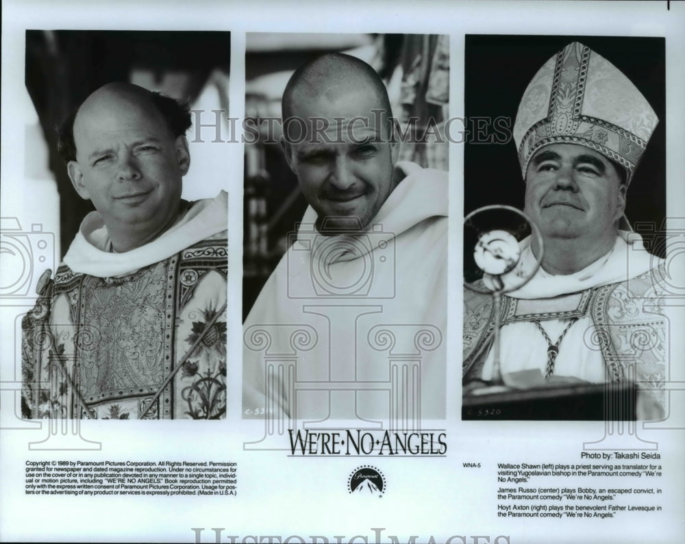 1989 Press Photo WAllace Shawn James Rjusso Hoyt Axton &quot;We&#39;re No Angels&quot;- Historic Images