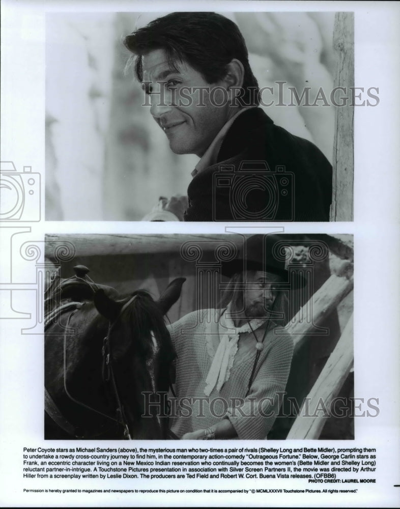 1987 Press Photo Peter Coyote and George Carlin star in Outrageous Fortune- Historic Images