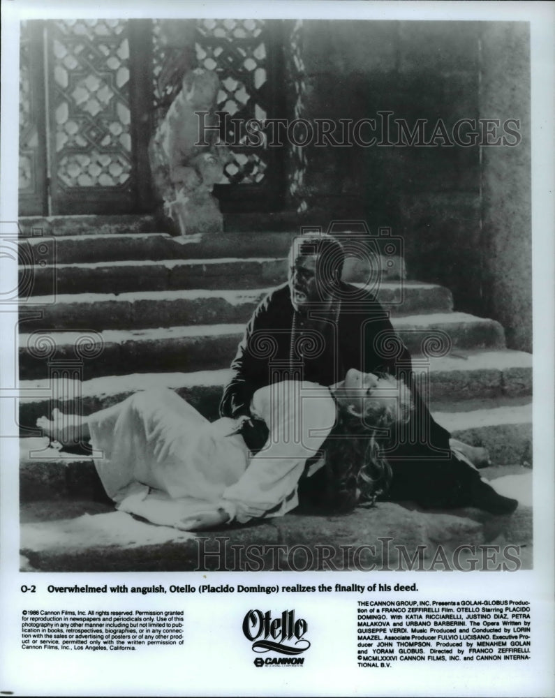 1987 Press Photo Placido Domingo in "Otello"- Historic Images