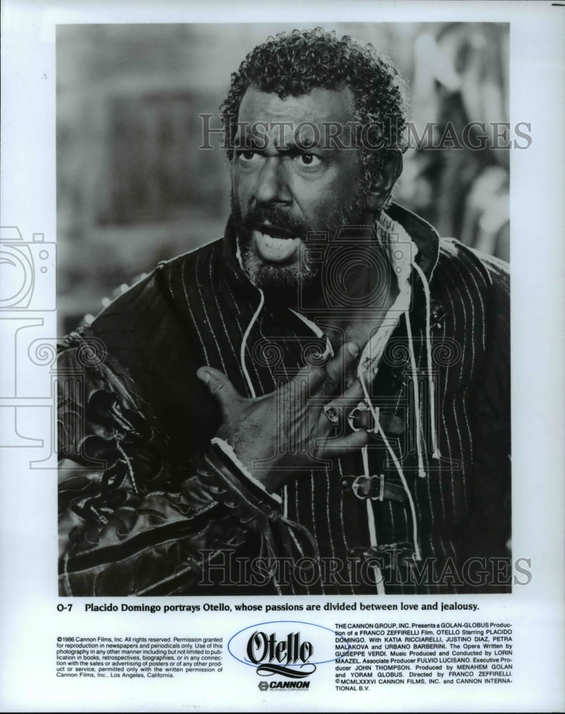 1987 Press Photo Placido Domingo in "Otello" - cvp45298- Historic Images