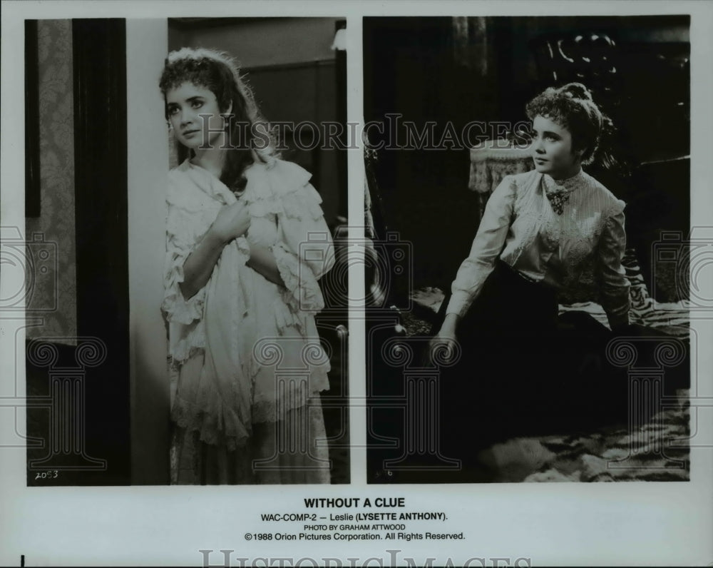 1988 Press Photo Lysette Anthony stars as Leslie in Without A Clue - cvp45430- Historic Images