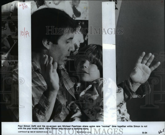 1980 Press Photo Paul Simon adn Michael Pearlman in "One Trick Pony" - cvp45464- Historic Images