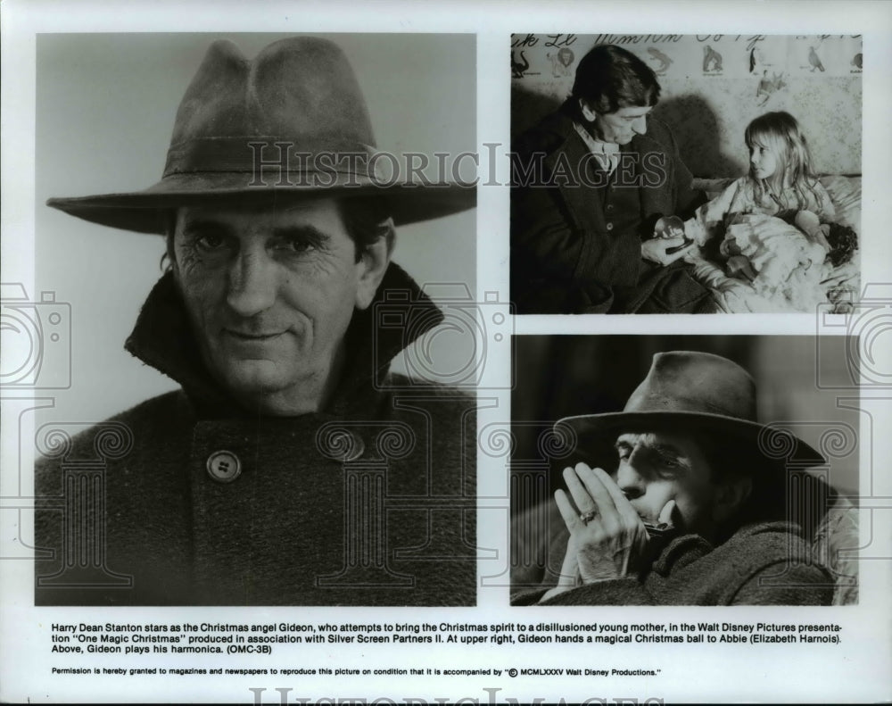 1986 Press Photo Harry Dean Stanton Elizabeth Harnois in "One Magic Christmas"- Historic Images