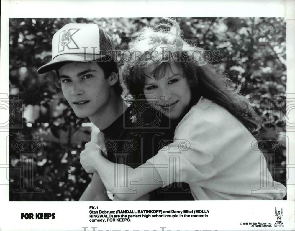 1988 Press Photo Randall Batinkoff and Molly Ringwald star in For Keeps- Historic Images