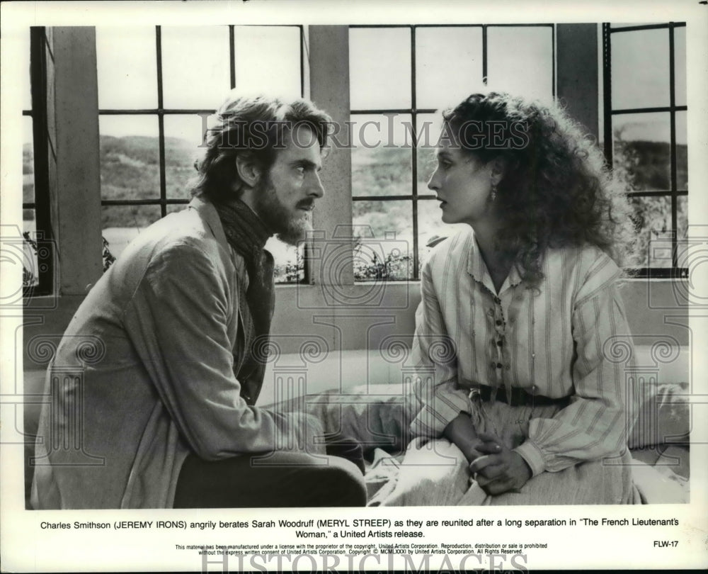 1982 Press Photo Jeremy Irons and Meryl Streep in The French Lieutenants Woman- Historic Images