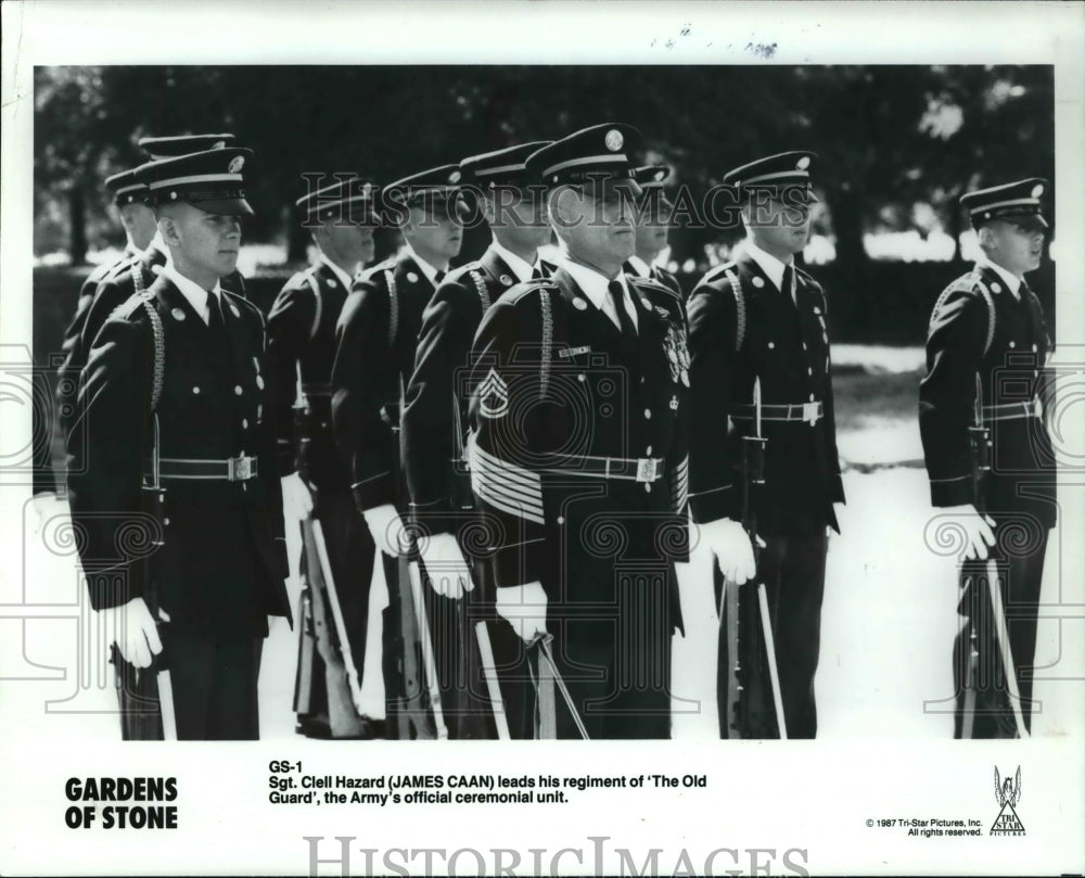 1987 Press Photo James Caan stars as Sgt. Clell Hazard in Gardens of Stone- Historic Images