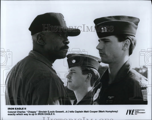 Undated Press Photo Louis Gossett Jr. and Mark Humphrey in Iron Eagle II- Historic Images
