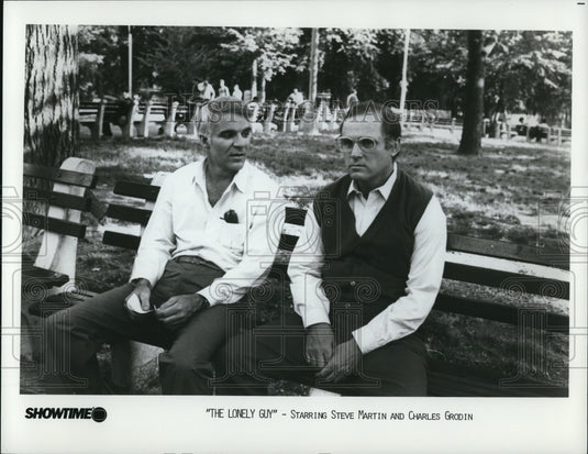 1985 Press Photo Steve Martin and Charles Grodin in The Lonely Guy - cvp46474- Historic Images