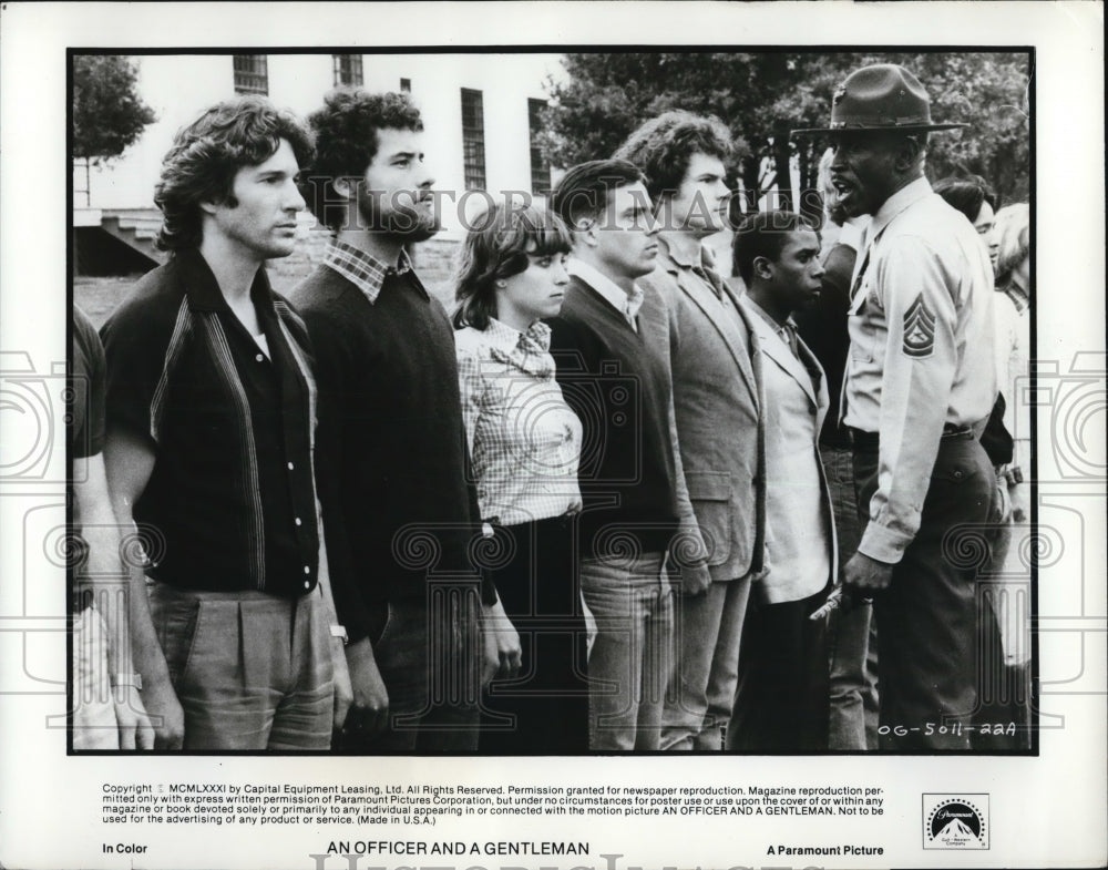 1986 Press Photo Richard Gere and Louis Gossett Jr in An Officer and a Gentleman- Historic Images