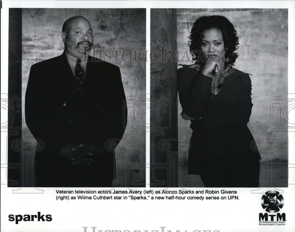 Press Photo James Avery and Robin Givens in Sparks - cvp49005- Historic Images