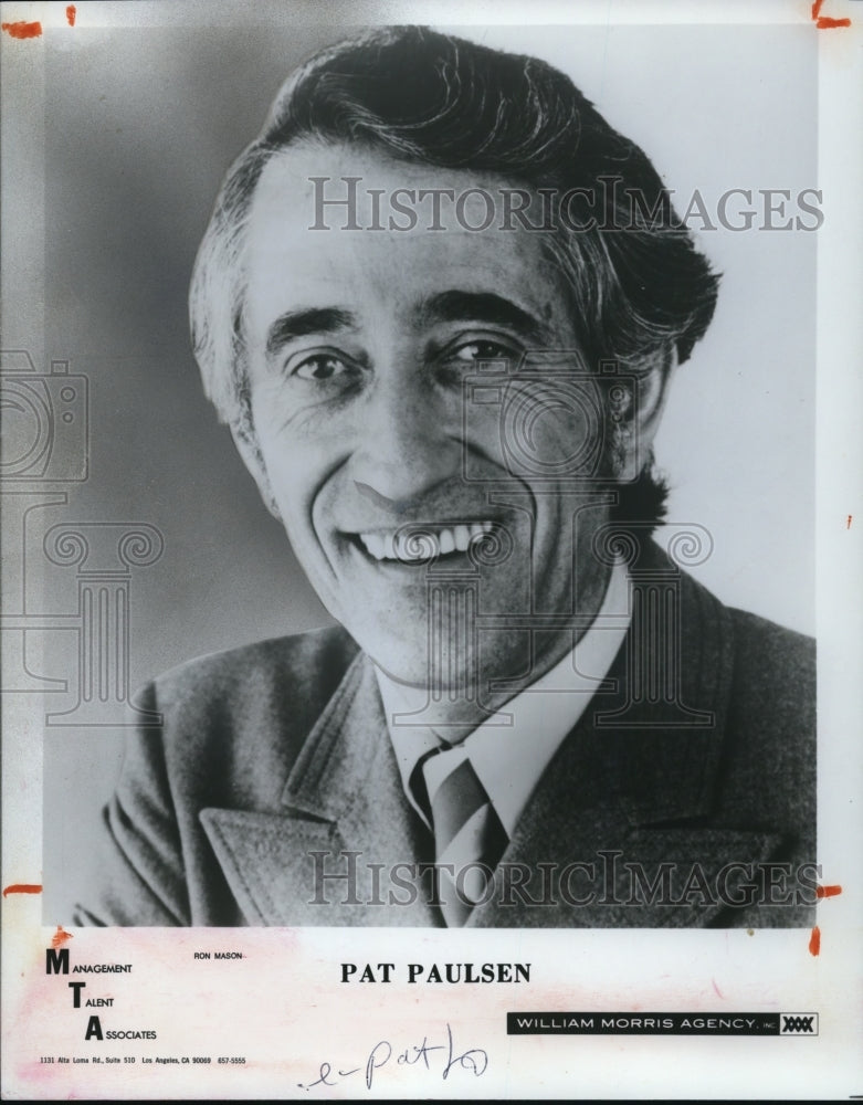 1982 Press Photo Pat Paulsen American Comedian and Satirist- Historic Images