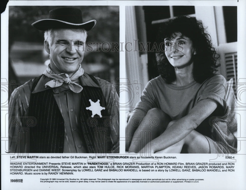 1989 Press Photo Steve Martin and Mary Steenburgen star in Parenthood- Historic Images