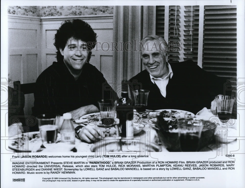 1989 Press Photo Jason Robards and Tom Hulce star in Parenthood - cvp49522- Historic Images