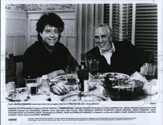 1989 Press Photo Jason Robards and Tom Hulce star in Parenthood - cvp49522- Historic Images