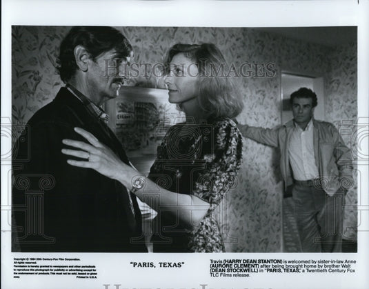 1986 Press Photo Harry Dean Stanton Aurore Clement Dean Stockwell in Paris Texas- Historic Images