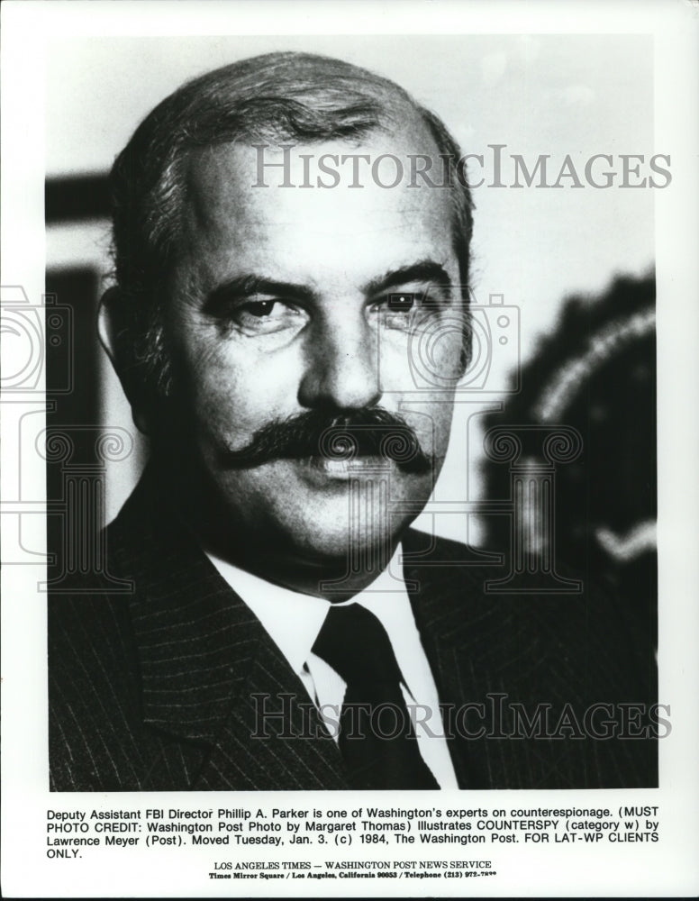 1984 Press Photo Deputy Assistant FBI Director Phillip A. Parker- Historic Images