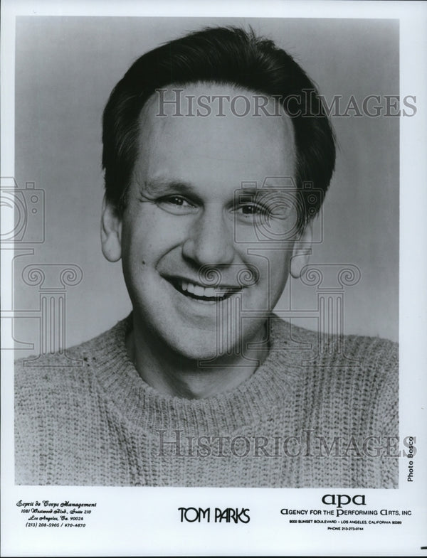1988 Press Photo Tom Parks American Comedian Actor Writer and Producer ...