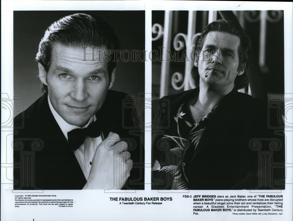 1989 Press Photo Beau Bridges Jeff Bridges in The Fabulous Baker Boys- Historic Images