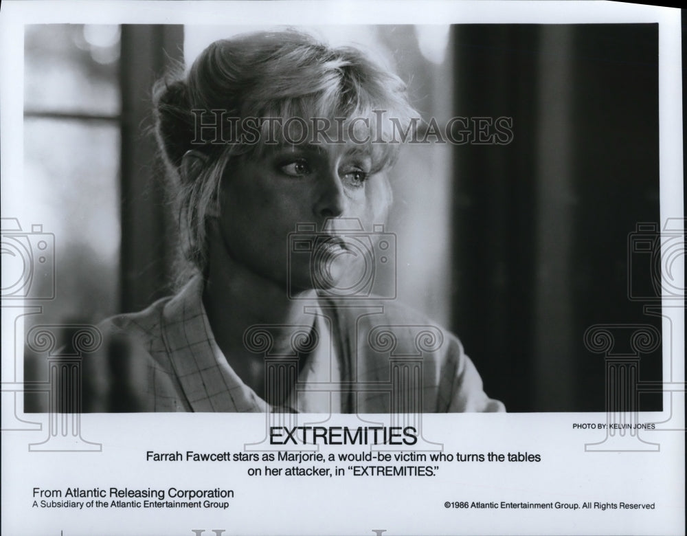 1986 Press Photo Farrah Fawcett in &quot;Extremities&quot; - cvp49931- Historic Images