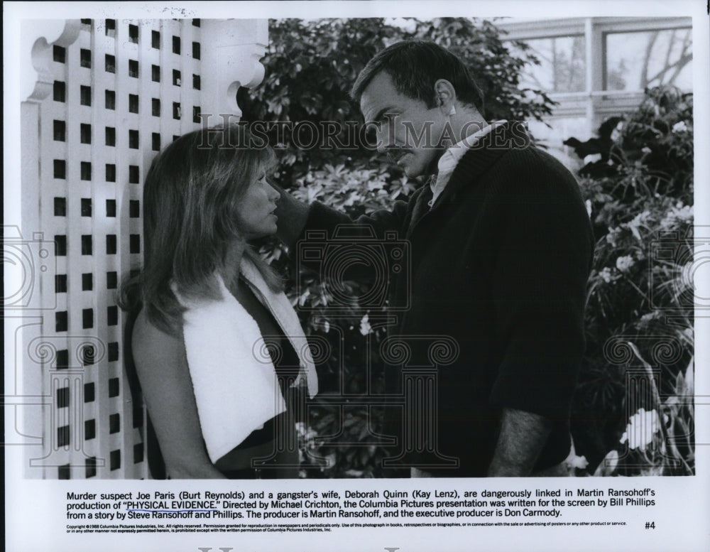 1988 Press Photo Burt Reynolds & Kay Lenz in Physical Evidence - cvp50132- Historic Images